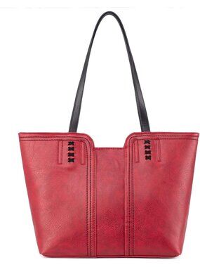 Women's Viva Magenta Vegan Leather Classy Look West Tote Handle Satchel Purse